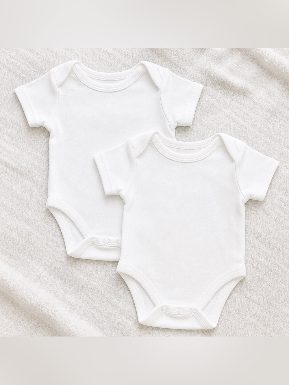 Kidgets 2-Pack White Baby Bodysuits Onesies New Short Sleeve Infant